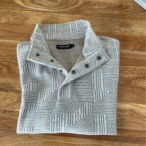 Southern Marsh Gray Patterned Zip-Up Sweater